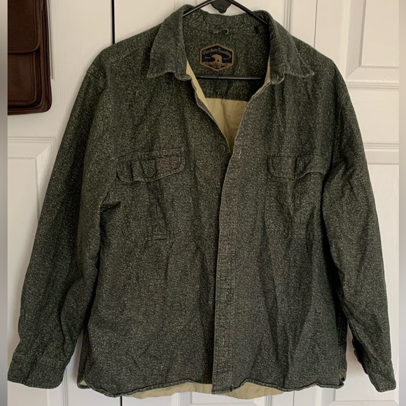 thick button down vintage green shirt jacket shacket - Picture 1 of 5